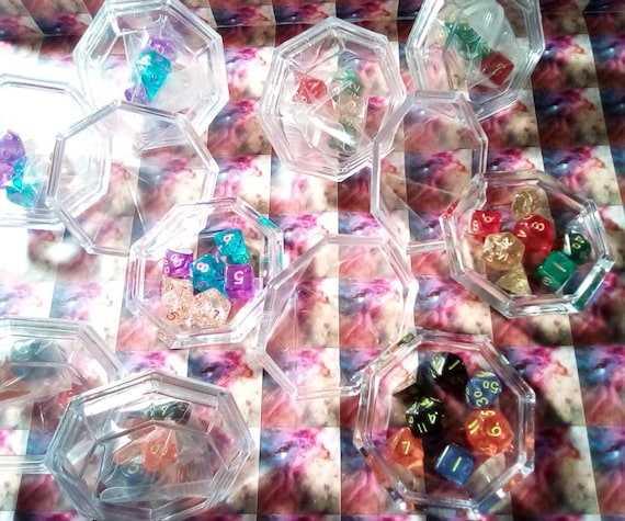Soul Gem - Resin Tiny Polyhedral Dice Set w/Acrylic Gem Storage Case (Vault)