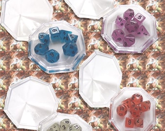 Goblin Click-Clack Gems; Juego de dados de resina luminosos diminutos con estuche de almacenamiento de gemas acrílicas
