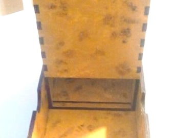 Burl - Hand Painted Collapsible Wooden Dice Tower and Dice Tray Set