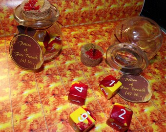 Juego de dados de poción de aliento de fuego poco común