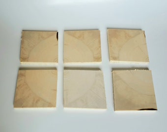 Tranches de bois carré brutes / Format sous-verre / artisanat / DIY /