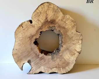 Maple slab / slice #BR / Stump log / Spalted / Wooden cookie / Raw / Dry wood / Live edge wood