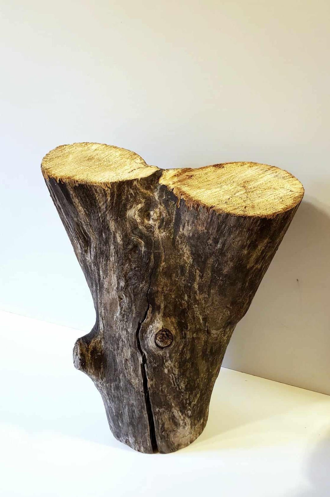 Wood Log / Height 15.5 Inches / Rustic Decoration and Crafts / Natural ...