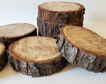 7 logs / Maple / wood slices / rustic / natural