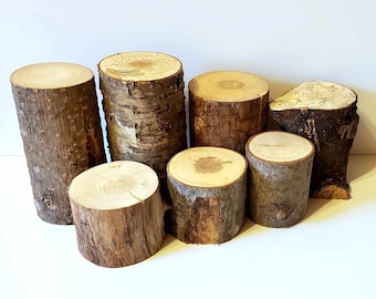 4 troncos mixtos / de 7 a 9 cm de diámetro / madera / rústico / tronco / seco