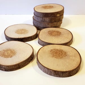 8 Rondelles de bois / 3.5 pouces / maple / fournitures créatives
