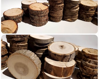 Lote de arandelas mixtas/madera para manualidades/12 o 20 rebanadas