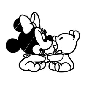 Bebé Minnie / Mouse Bear Nursery Baby Shower Png SVG Cricut Cut File - Silhouette Cut File - DESCARGA INSTANTÁNEA