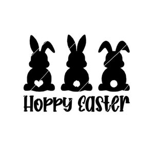 Hoppy Easter Three Easter Bunny Rabbits Png SVG Cricut Cut File - Fichier Silhouette Cut - TÉLÉCHARGEMENT INSTANTANÉ