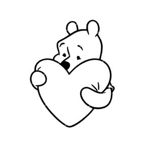 Winnie | O | Pooh Valentines Day Heart Png SVG Cricut Cut File - Silhouette Cut File - DOWNLOAD INSTANTÂNEO