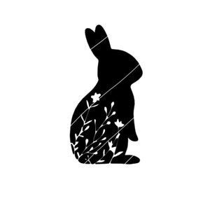Fleur Lapin de Pâques Lapin Silhouette Png SVG Cricut Cut File - Silhouette Cut File - TÉLÉCHARGEMENT INSTANTANÉ