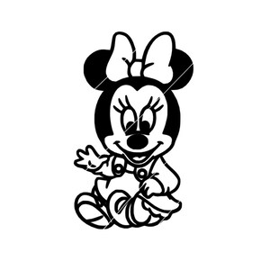 Cute Baby Minnie / Mouse Nursery Baby Shower Birthday Png SVG Cricut Cut File - Silhouette Cut File - DESCARGA INSTANTÁNEA