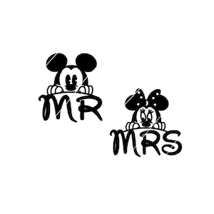 Pan Pani | Mickey | Minnie | Myszka | Rocznica ślubu Nowożeńcy Miesiąc miodowy SVG Cricut Cut File - Silhouette Cut File - INSTANT DOWNLOAD