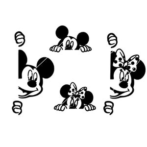 Mickey | Minnie | Mouse | Peeking Value Bundle Pack SVG Cricut Cut File - Silhouette Cut File - INSTANT DOWNLOAD