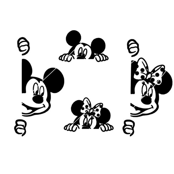 Mickey | Minnie | Mouse | Peeking Value Bundle Pack SVG Cricut Cut File - Silhouette Cut File - INSTANT DOWNLOAD