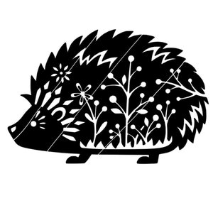 Silhueta de ouriço floral fofo SVG Cricut Cut File - Arquivo de corte de silhueta - DOWNLOAD INSTANTÂNEO