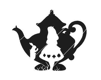 Cute Wonderland Teapot Alice SVG Cricut Cut File - Silhouette Cut File - INSTANT DOWNLOAD