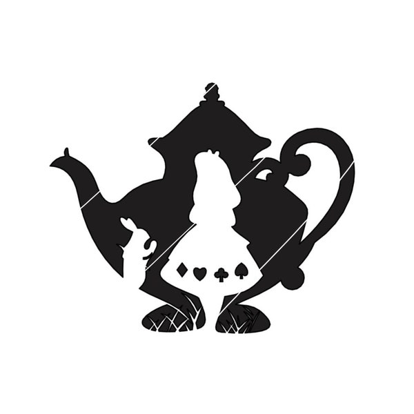 Cute Wonderland Teapot Alice SVG Cricut Cut File - Silhouette Cut File - INSTANT DOWNLOAD