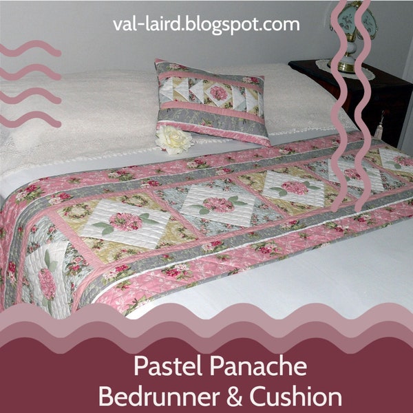 Pastel Panache Bed Runner and Cushion Pattern