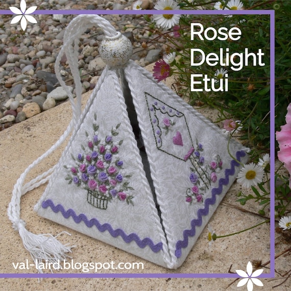 Rose Delight Embroidered Etui Stitching Case Pattern (Digital Download)
