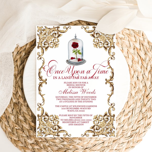 Beauty and the Beast Wedding Invitations - Etsy