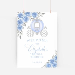Carriage Bridal Shower Welcome Sign, Editable Template, Printable 8x10, 16x20, 18x24, Instant Download, Sign Template, Canva