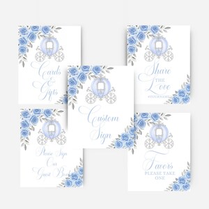 Carriage Wedding Sign Bundle, Editable Template, Princess Carriage, Printable 8x10, Table Decor, Canva Template