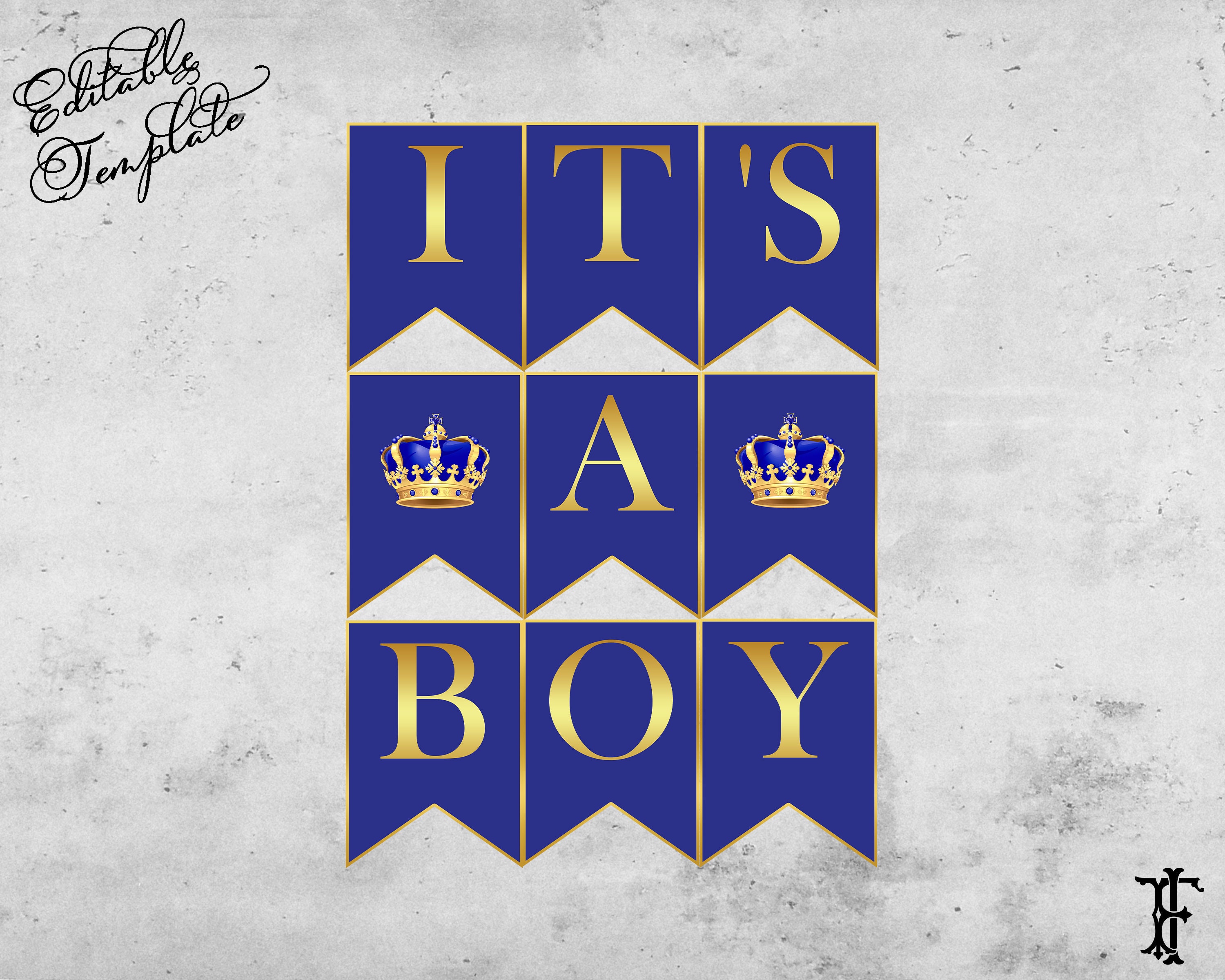 It's a Boy Banner Editable Template Party Decorations | Etsy