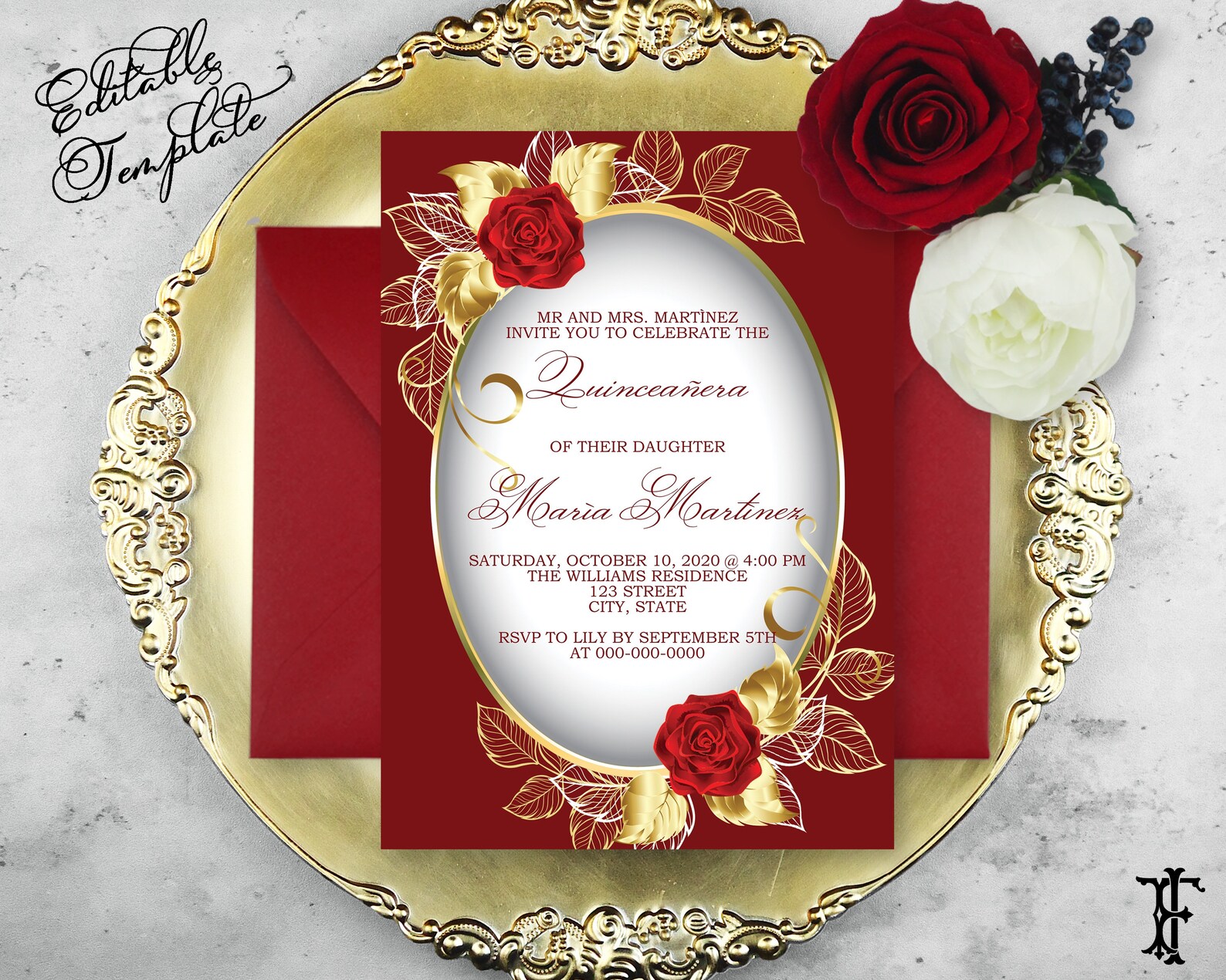 Beauty and the Beast Quinceanera Invitation Editable Etsy