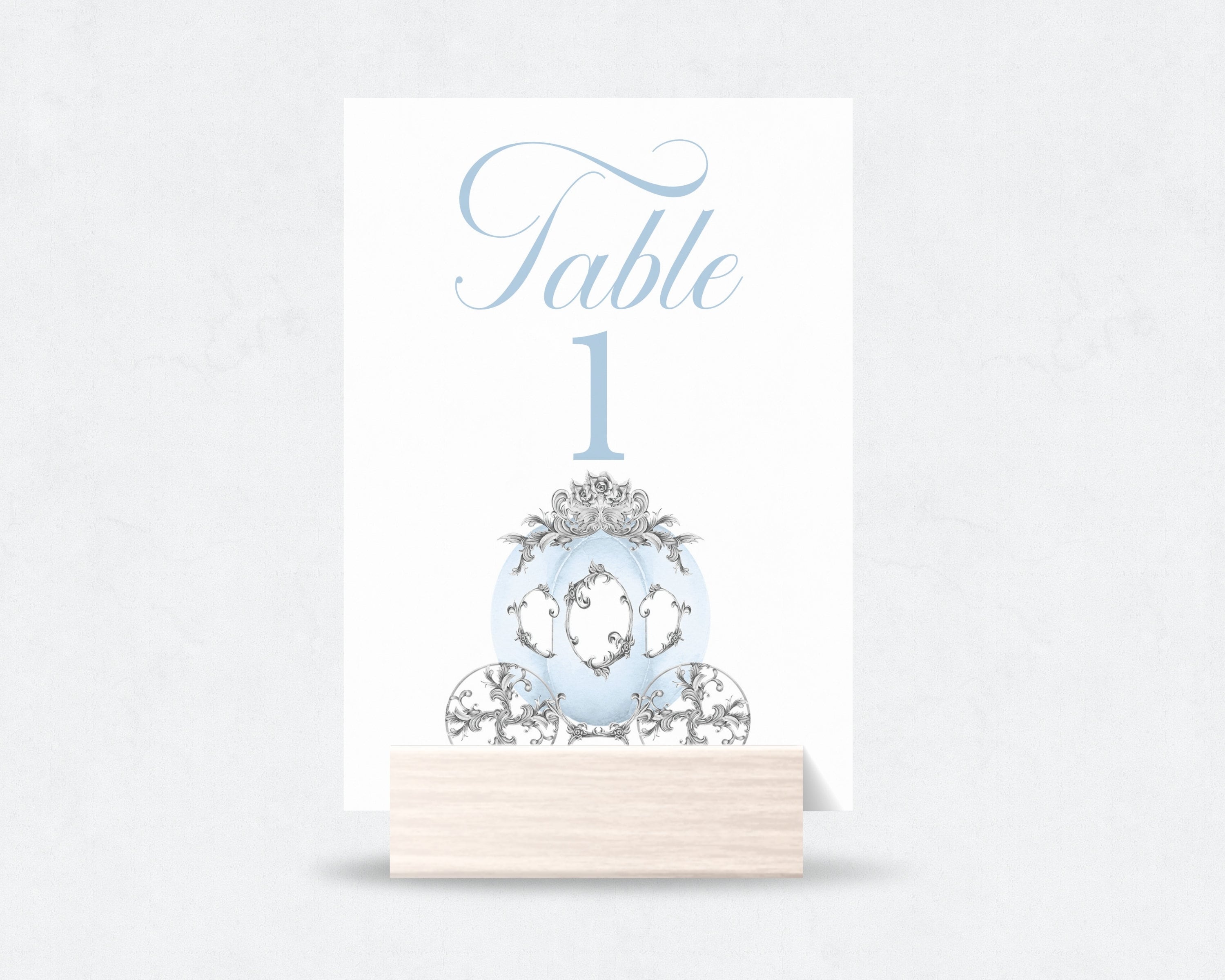 Cinderella Carriage Table Numbers Editable Template Printable Table Decor Fairytale Princess