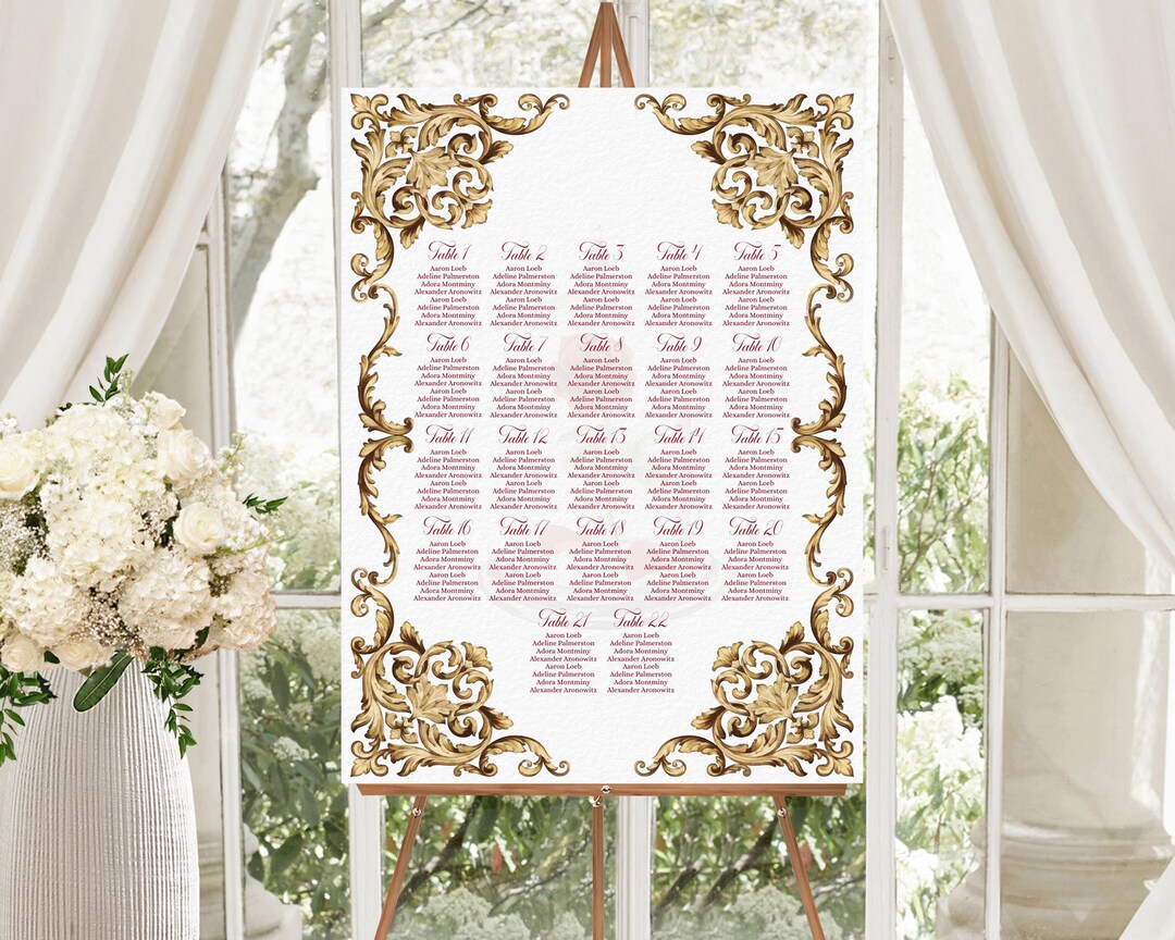 Beauty and the Beast Seating Chart Editable Template Rose Etsy