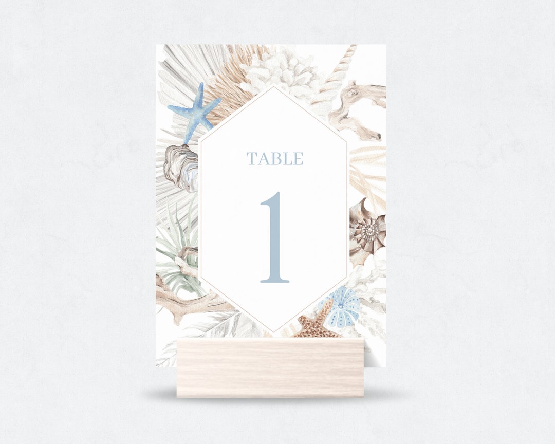 Beach Table Numbers Template Printable Table Decor Under the Etsy