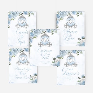 Cinderella Wedding Sign Bundle, Editable Template, Princess Carriage, Printable 8x10, Table Decor
