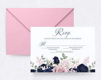 Quinceanera RSVP Card Template Printable Royal Quince - Etsy