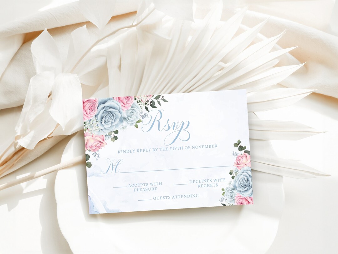 Cinderella RSVP Card Printable Editable Template Watercolor - Etsy