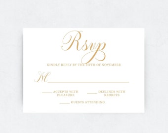 Cinderella RSVP Card Template, Printable, Fairytale Wedding, Minimalist, Watercolor RSVP