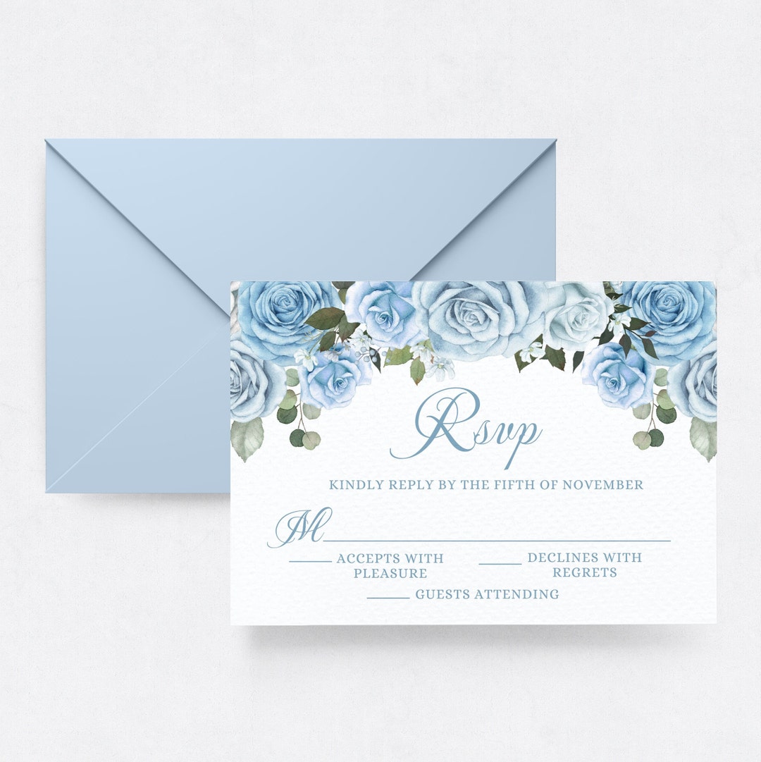 Quinceanera RSVP Card Template Printable, Royal Quince, Watercolor Rose ...