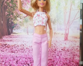 NEW BARBIE PINK CAMOUFLAGE CAPRI PANTS FOR TALL BARBIE DOLLS