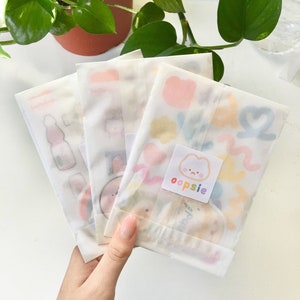 Cute Mystery OOPS Bag - 6 Random Stickers (Sticker Sheet, Die Cut, Planner, Bujo, Polco Deco, Discounted, Kawaii, Journal, Grab Bag)