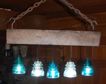 Rustic Glass Insulator Light Fixture