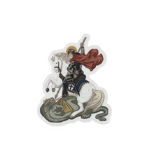 Sticker catholique, Sticker catholique, Stickers pour ordinateur portable, Stickers pour bouteilles d'eau, Sticker Saint-Georges, Sticker, Cadeau de confirmation
