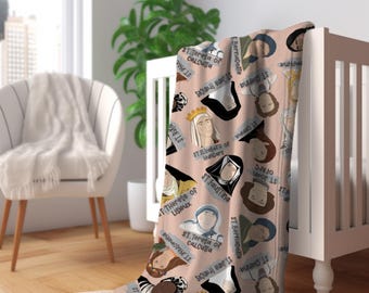 Catholic Saints Minky Baby Blanket: Baptism Gift