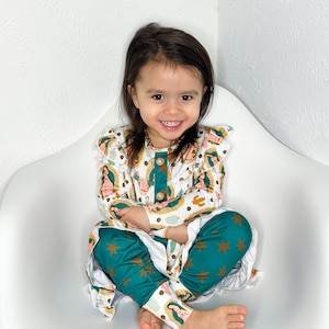 Nuestra Señora de Guadalupe, Ropa para niñas, Ropa católica, Regalo católico para niños, Regalo católico para bebés, Peplum católico, Vestido católico, Ropa católica