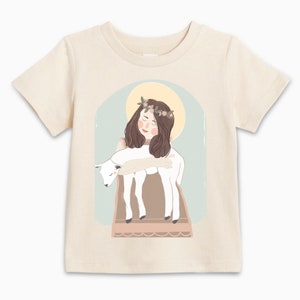 St.Agnes, Catholic tshirt, Girls tshirt, Catholic apparel, Catholic, First Holy communion gift, gift for girls, Catholic kids gift