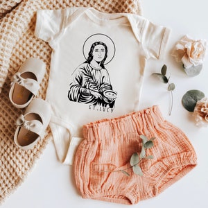 St.Lucy, Catholic saints, Catholic, Catholic apparel, Catholic kids, Lucy, Lux, Baptism gift, Baby shower gift, Communion gift