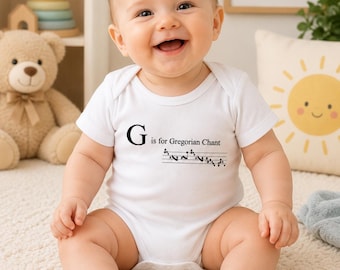 Gregorian Chant Baby Bodysuit: Organic Cotton Catholic Gift