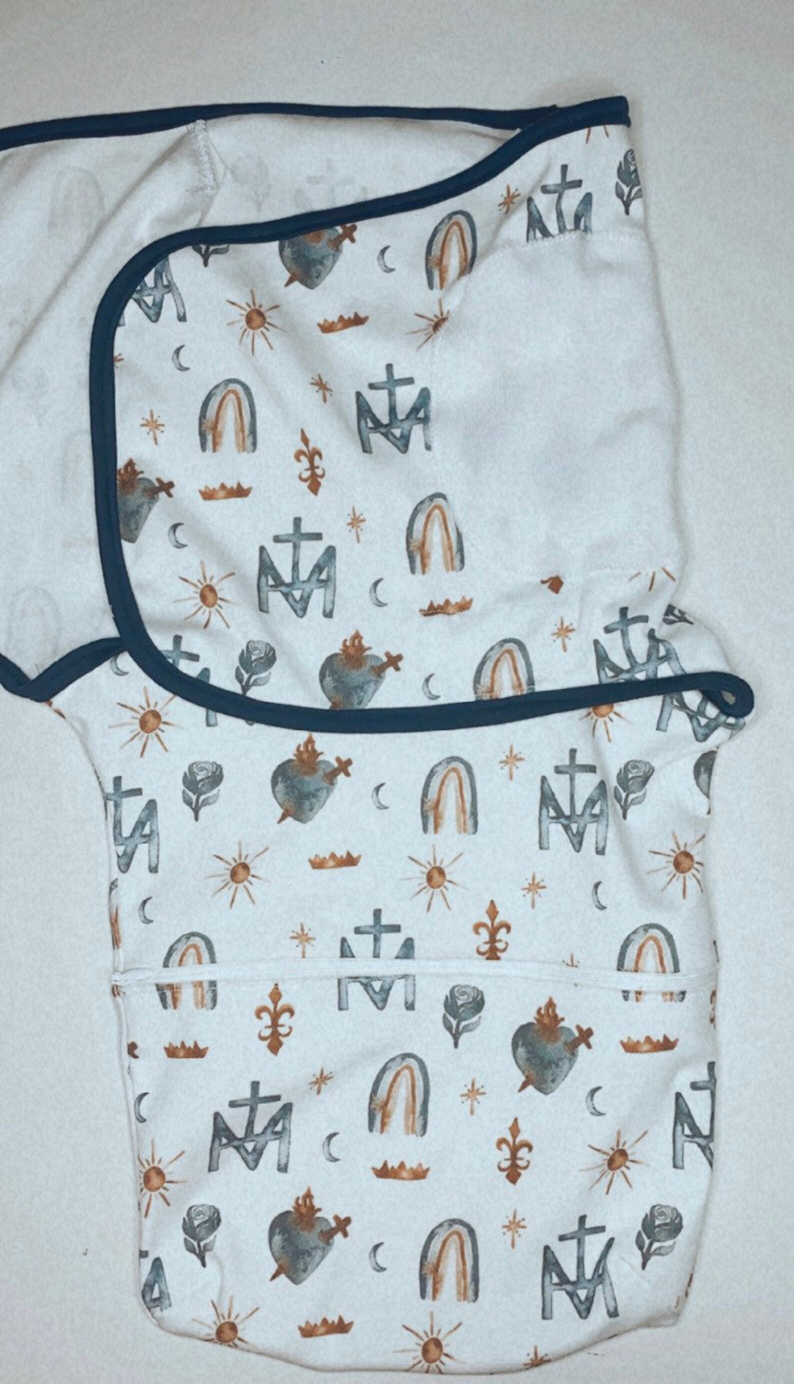 Baby swaddle Velcro baby swaddleMarian swaddle Catholic Etsy