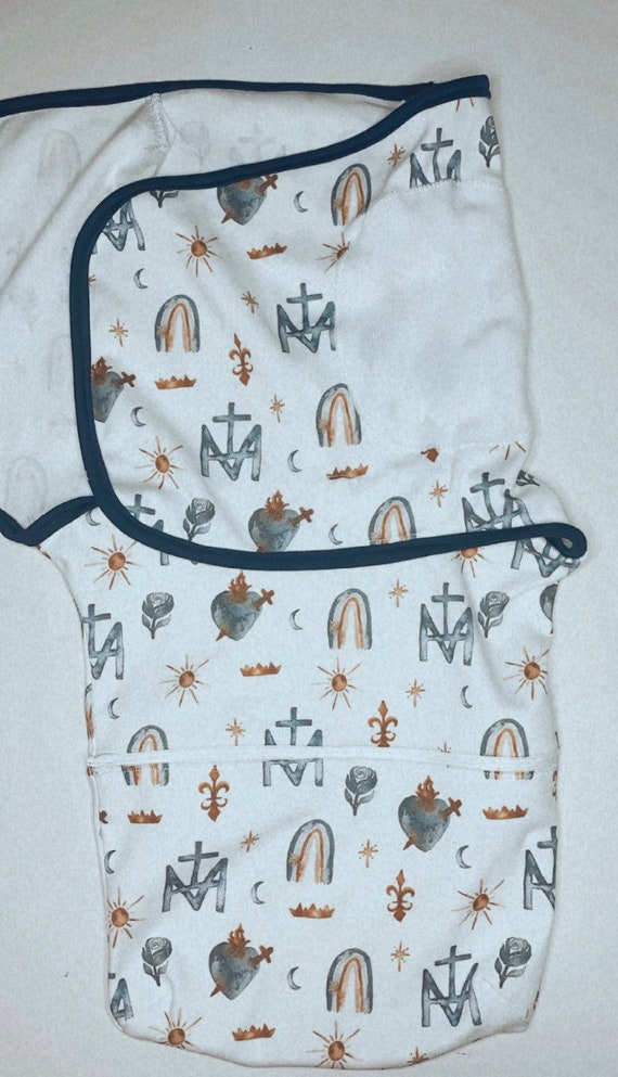 Baby swaddle Velcro baby swaddleMarian swaddle Catholic Etsy