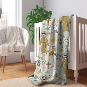 St.Francis of Assisi, St.Francis of Assisi blanket, Catholic blankets, Catholic kids, Catholic gift, Catholic baby, Baptism gift