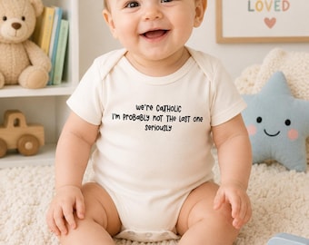 Holy Baby Bodysuit - Catholic Christian Infant Outfit, Baptism Gift, Religious Take Home Attire